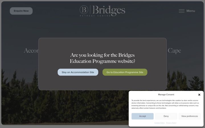 Screenshot of bridgesretreat.co.za
