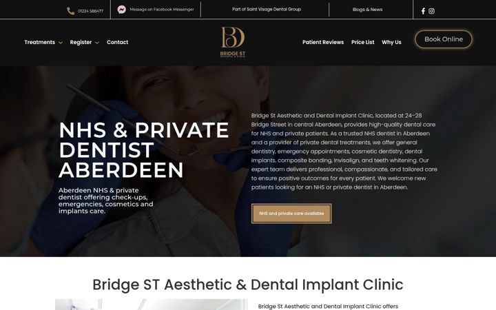 Screenshot ta' bridgestdental.co.uk
