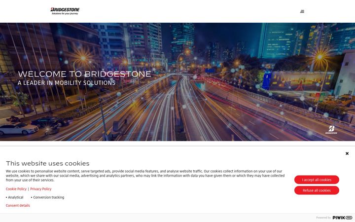 Screenshot of bridgestone.co.in