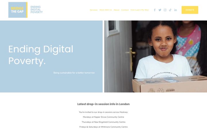 Screenshot of bridgethegaplondon.co.uk