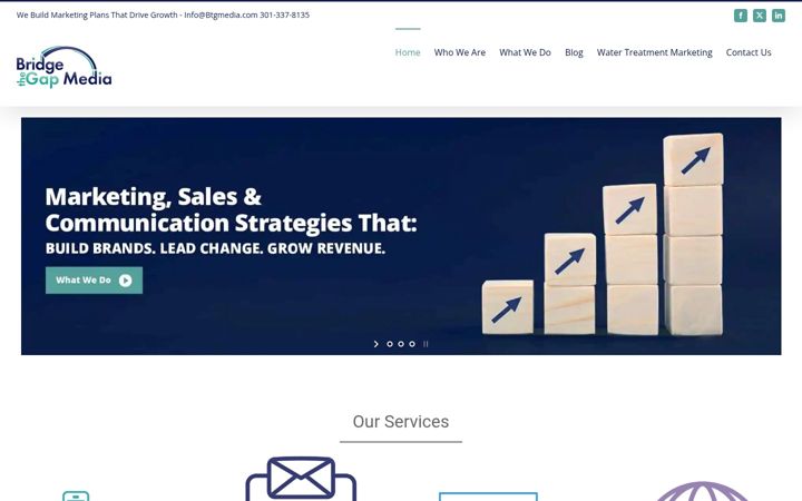 Screenshot of bridgethegapmedia.com