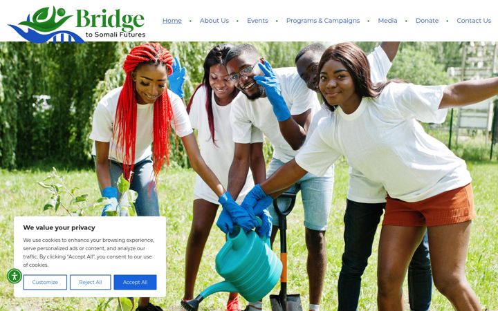 Screenshot of bridgetosomalifutures.org