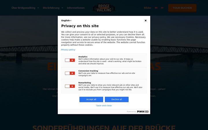 Screenshot of bridgewalking.de
