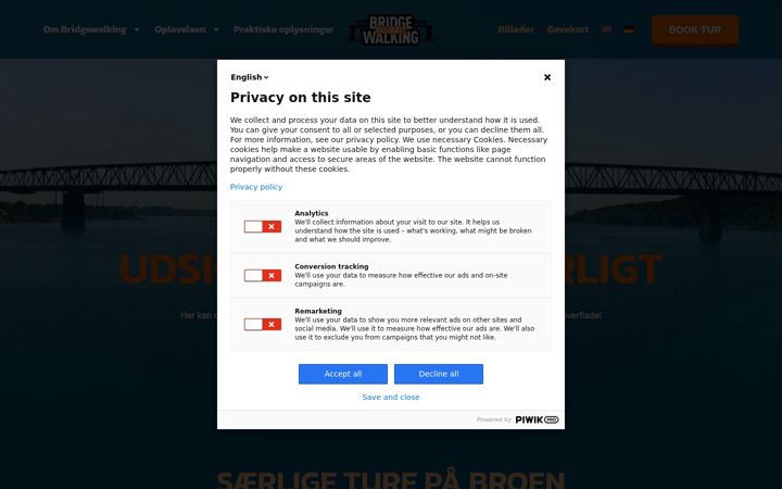Screenshot of bridgewalking.dk
