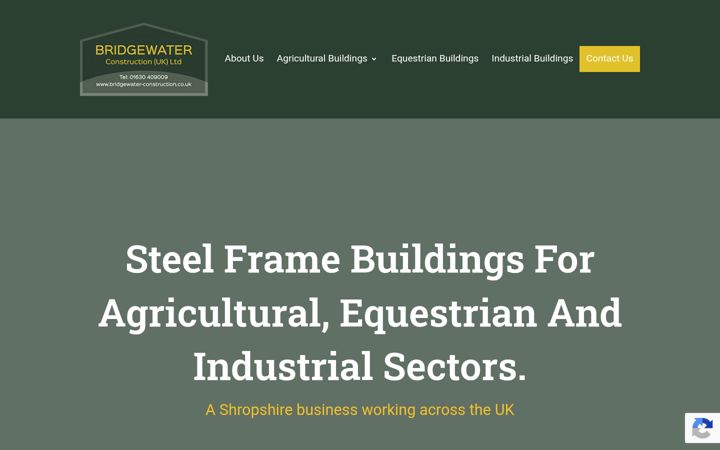 Screenshot of bridgewater-construction.co.uk