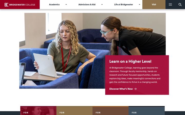 Screenshot of bridgewater.edu