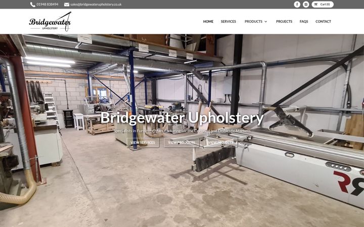 Screenshot of bridgewaterupholstery.co.uk