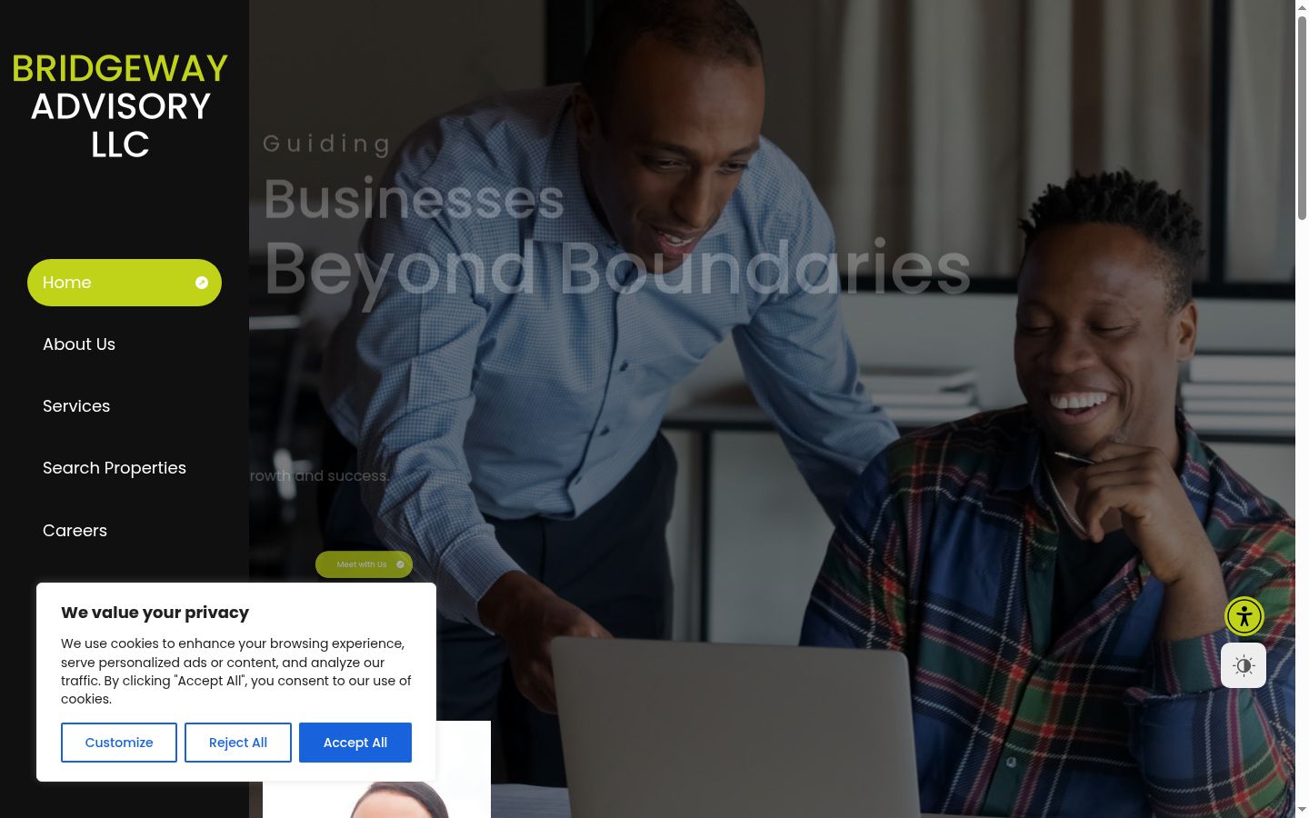 Screenshot of the consent banner shown before any interaction