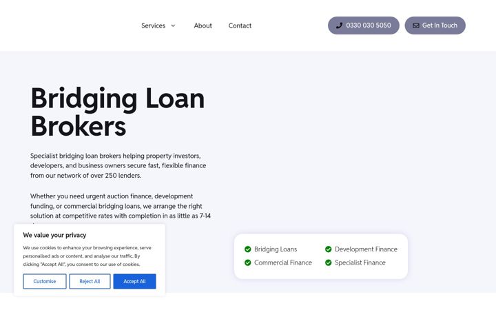 Screenshot of bridgingloanbrokers.com