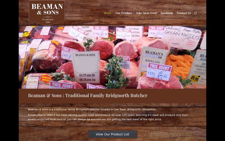 Screenshot of bridgnorthbutcher.co.uk
