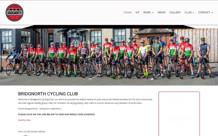 Screenshot of bridgnorthcyclingclub.co.uk
