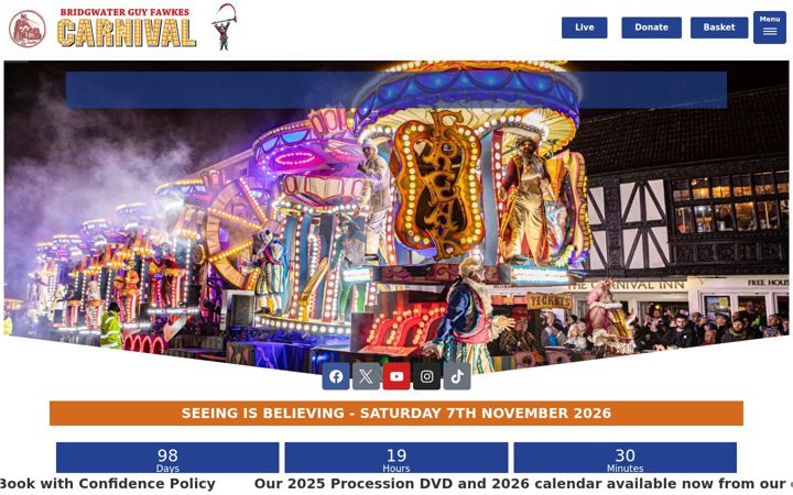 Screenshot of bridgwatercarnival.org.uk