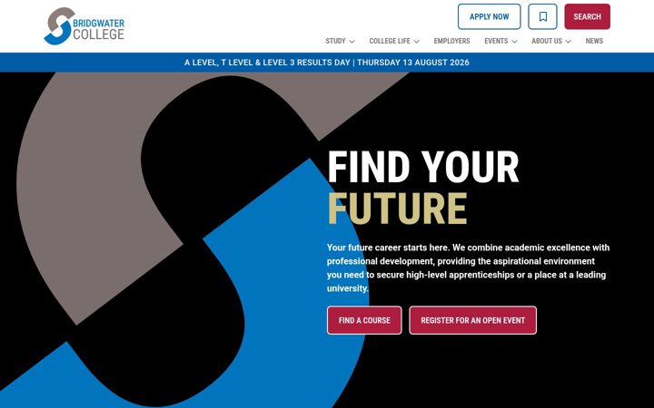 Screenshot of bridgwatercollege.ac.uk