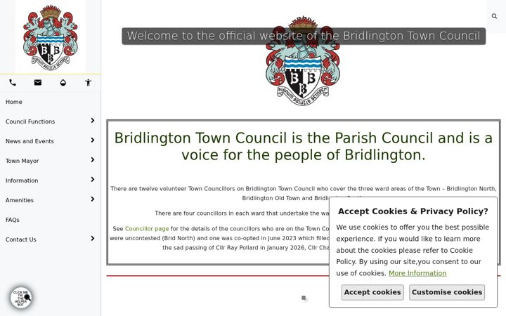 Screenshot ta' bridlington.gov.uk