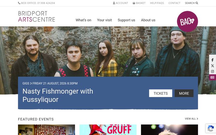 Screenshot of bridport-arts.com