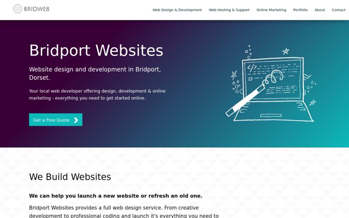 Screenshot stránky bridportwebsites.co.uk