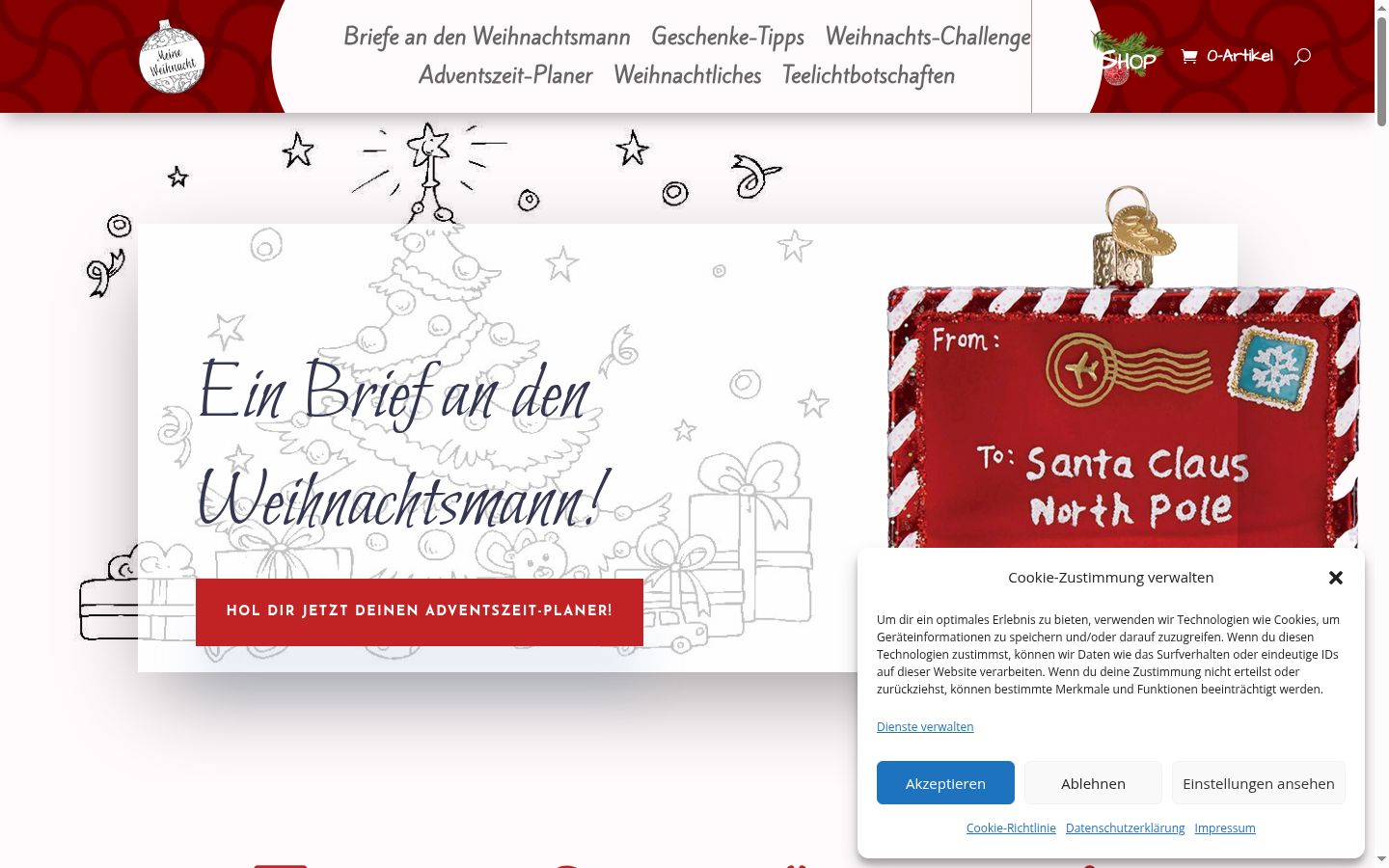 Screenshot of the consent banner shown before any interaction