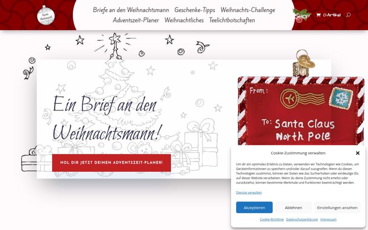 Ekraanipilt saidist brief-an-den-weihnachtsmann.de