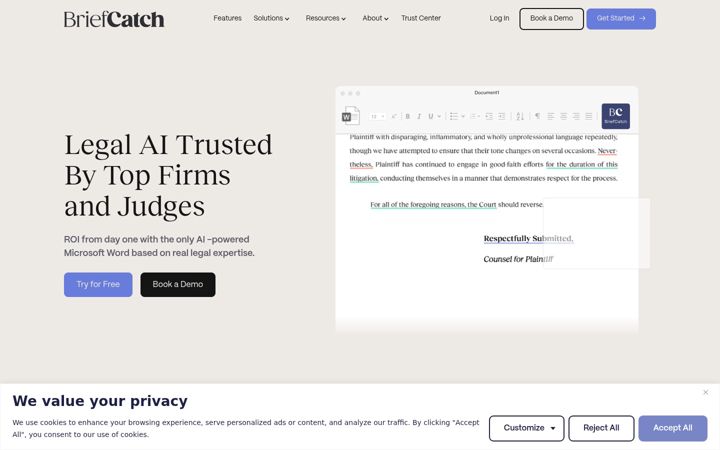 Screenshot of briefcatch.com