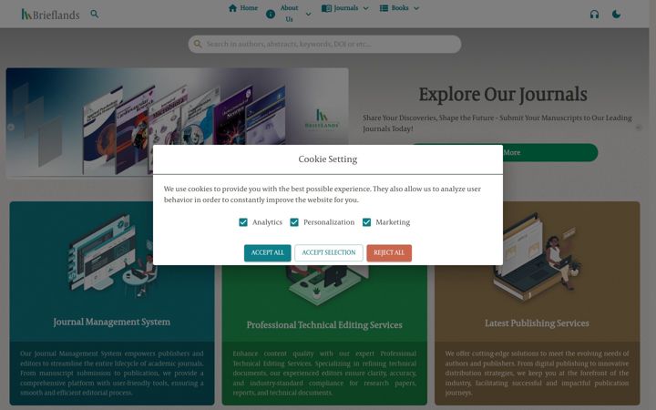 Screenshot of brieflands.com