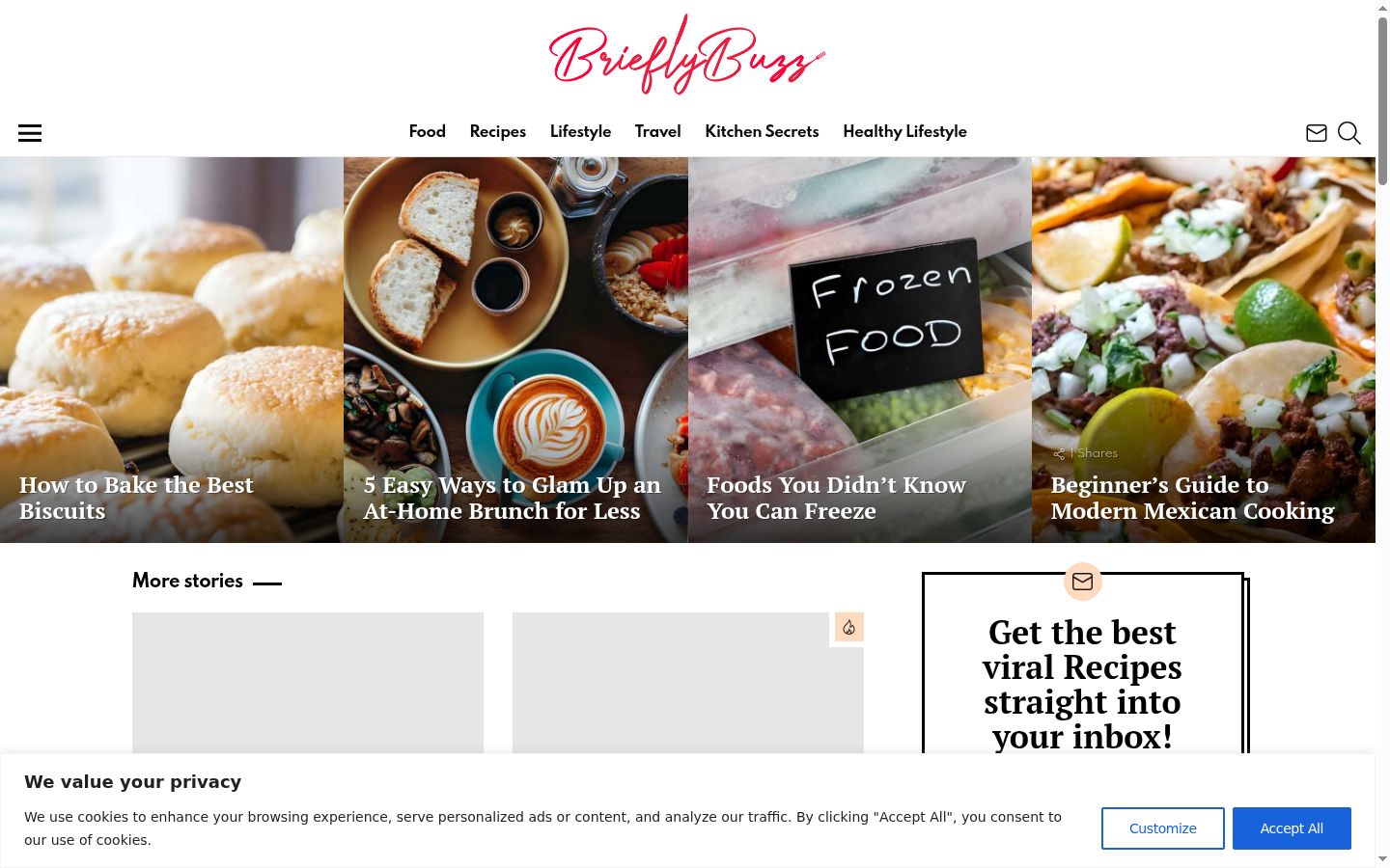 Screenshot of the consent banner shown before any interaction