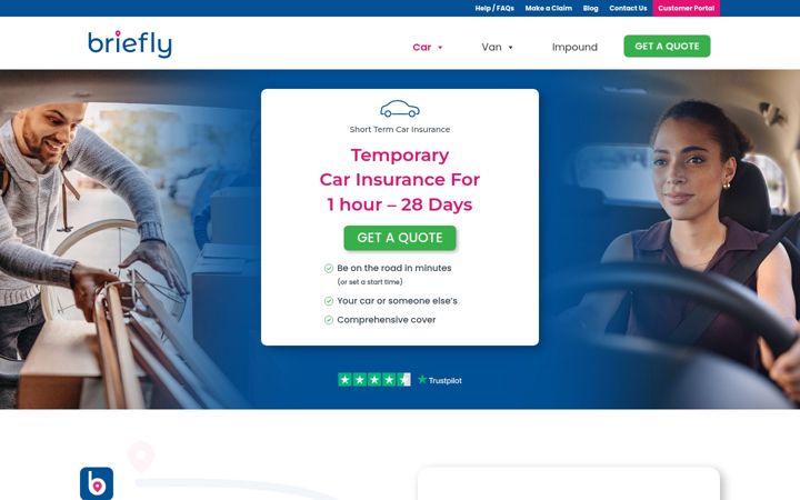 Screenshot of brieflycover.co.uk