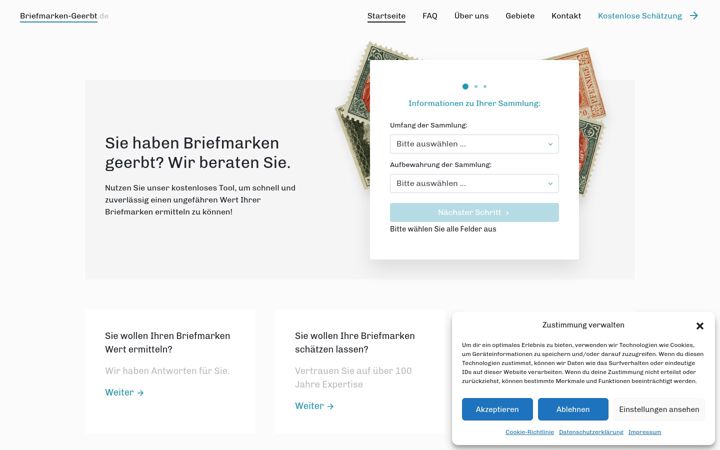 Ekraanipilt saidist briefmarken-geerbt.de