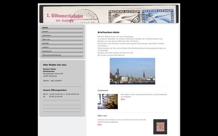 Екранна снимка на briefmarken-nebe.de