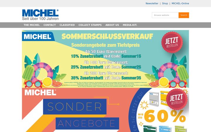 Ekraanipilt saidist briefmarken.de