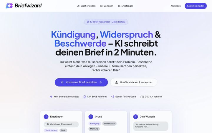Screenshot of briefwizard.de