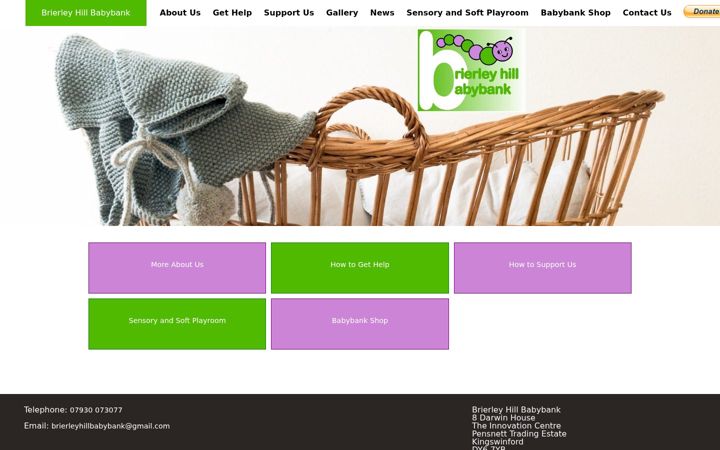 Screenshot ta' brierleyhillbabybank.co.uk