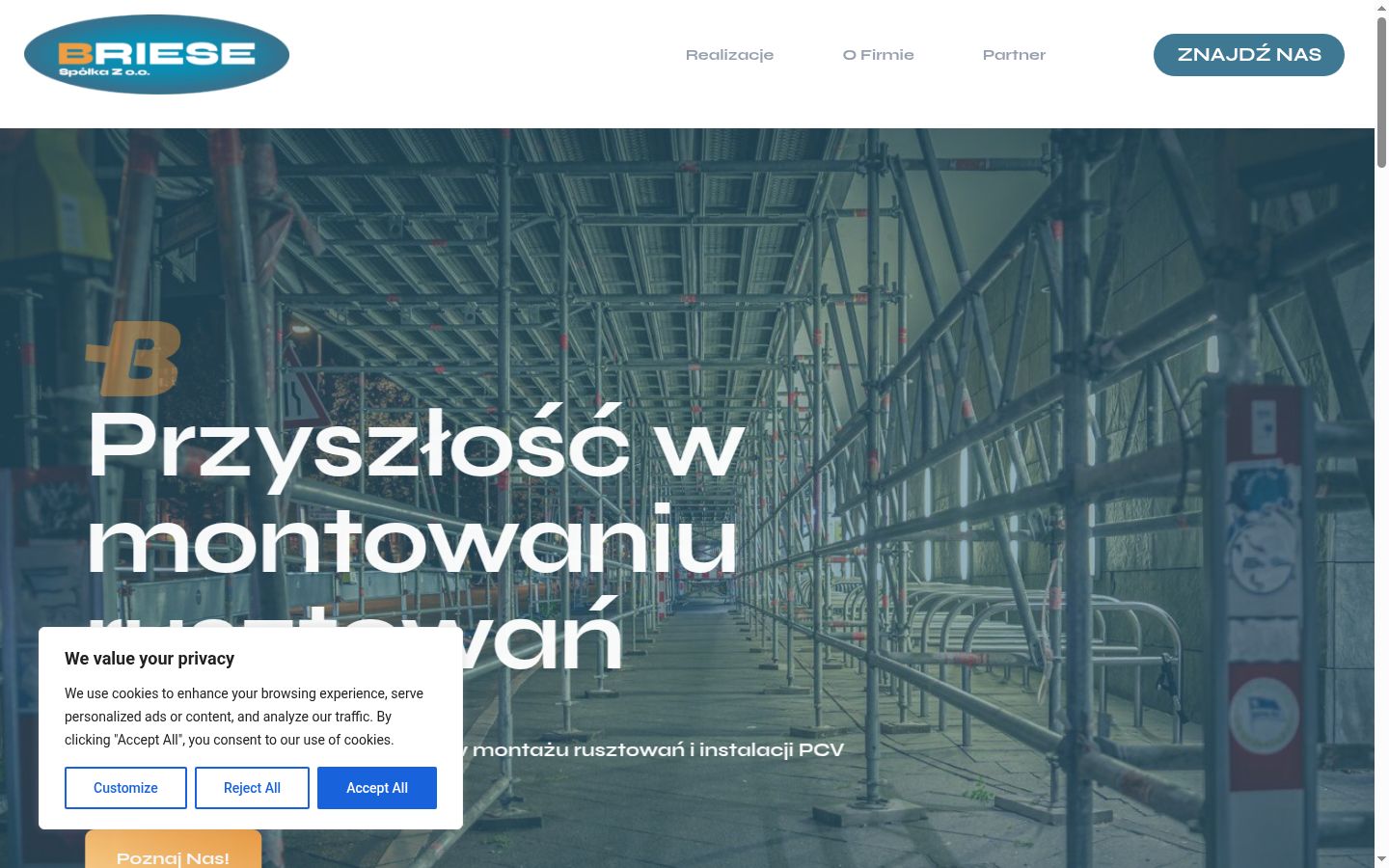 Screenshot del banner di consenso mostrato prima di qualsiasi interazione