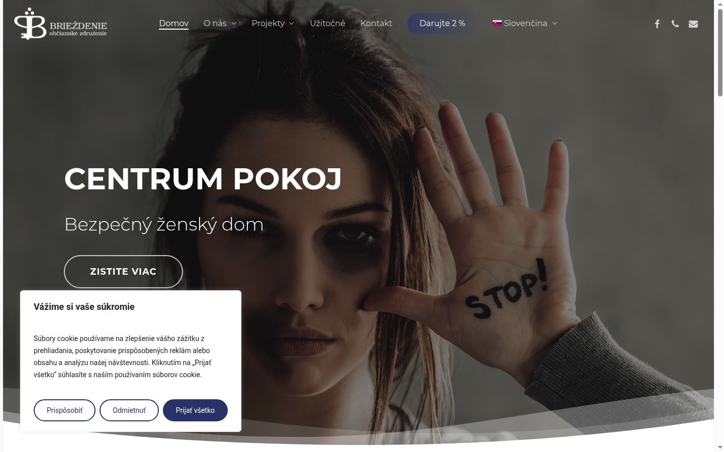Screenshot del banner di consenso mostrato prima di qualsiasi interazione