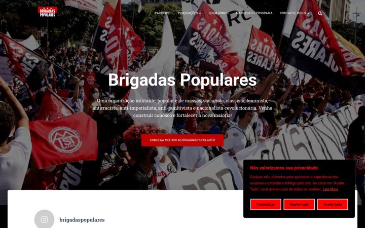 Kuvakaappaus sivustosta brigadaspopulares.org.br
