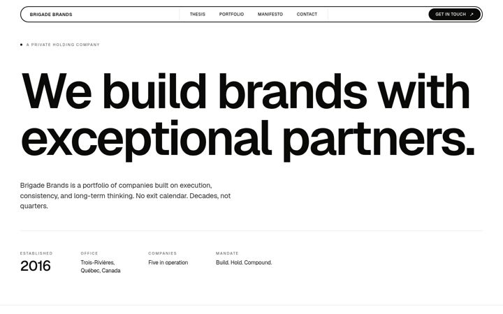 Screenshot of brigade-brands.com