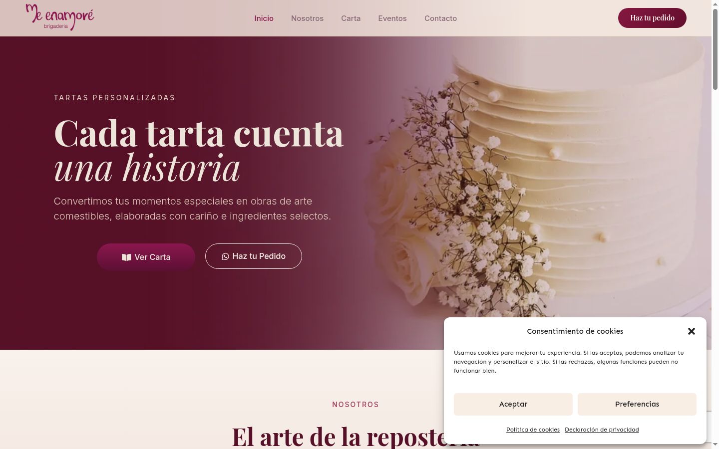 Screenshot del banner di consenso mostrato prima di qualsiasi interazione