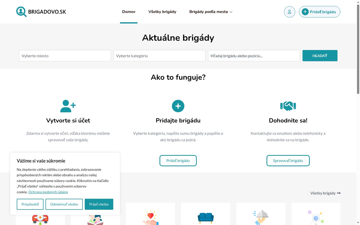 Sutikimo reklamjuostės, rodytos prieš bet kokią sąveiką, ekrano kopija