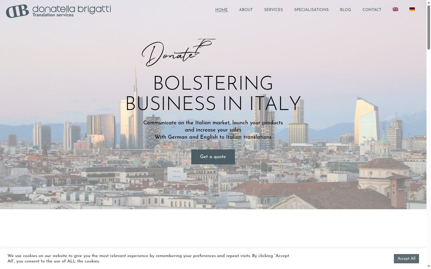 Screenshot of the consent banner shown before any interaction