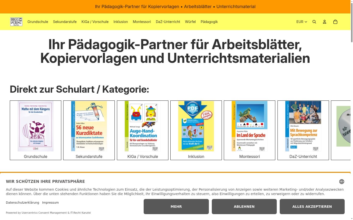 Screenshot tal-banner tal-kunsens muri qabel kwalunkwe interazzjoni