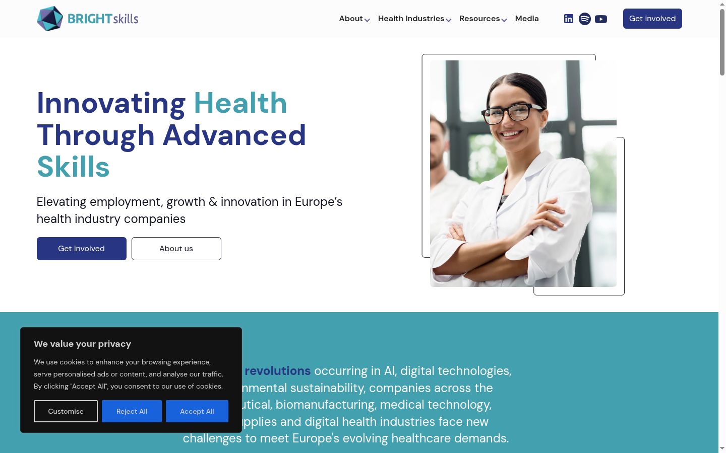 Screenshot of the consent banner shown before any interaction