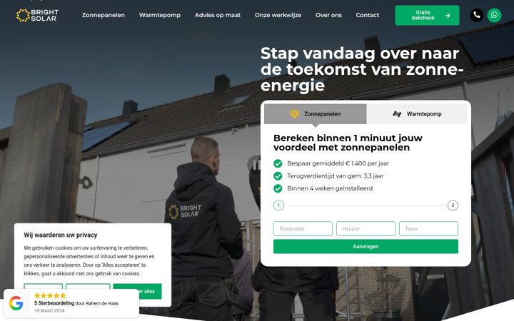 Screenshot of bright-solar.nl
