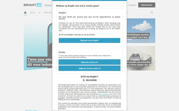 Екранна снимка на bright.nl
