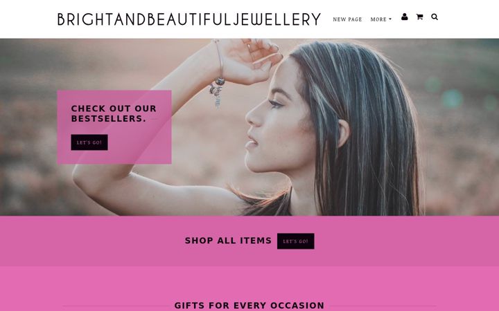 Screenshot of brightandbeautifuljewellery.com