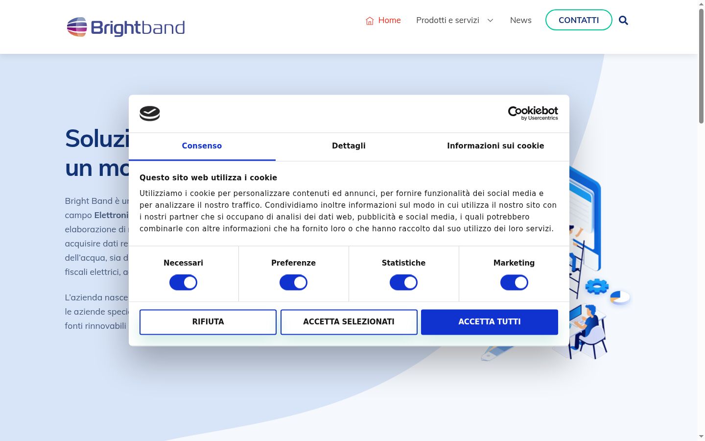 Captura de ecrã do banner de consentimento apresentado antes de qualquer interação