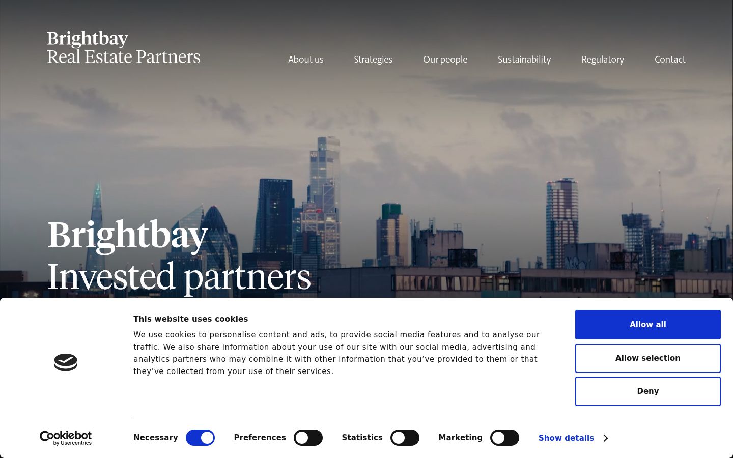 Screenshot of the consent banner shown before any interaction