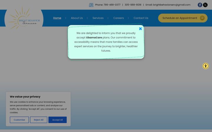 Screenshot of brightbehaviorservices.com
