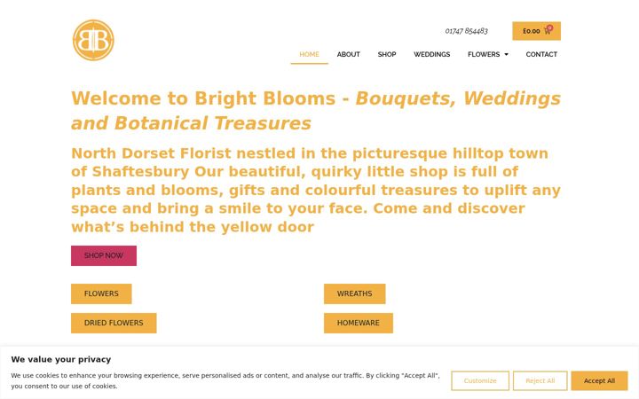 Screenshot of brightblooms.co.uk