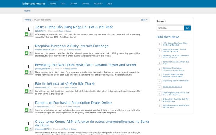 Screenshot of brightbookmarks.com
