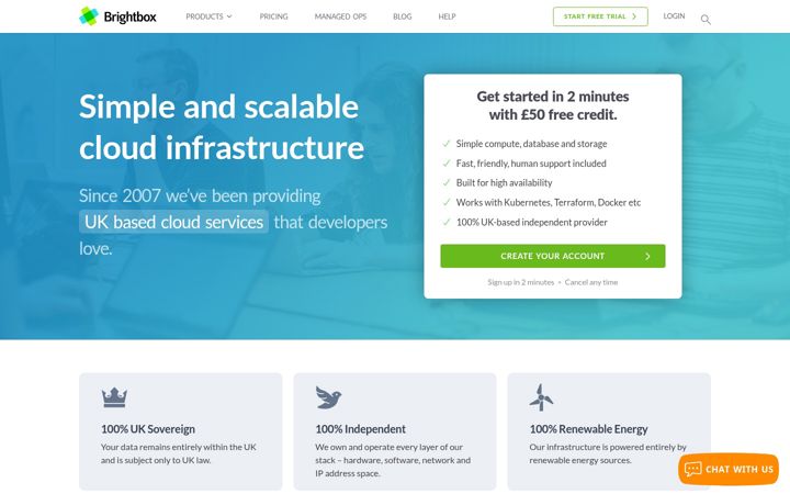 Screenshot of brightbox.com