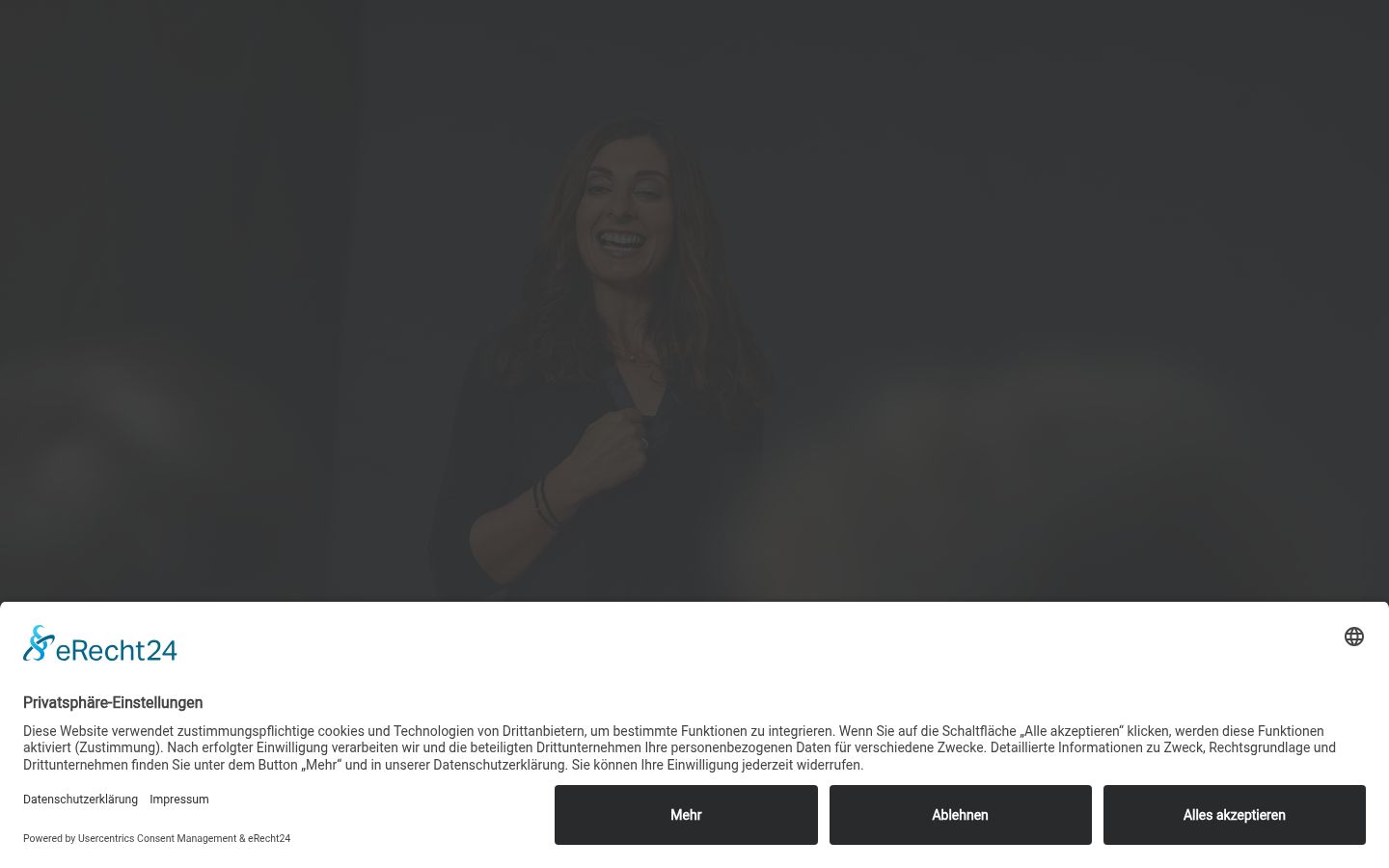 Screenshot des Einwilligungsbanners vor jeglicher Interaktion